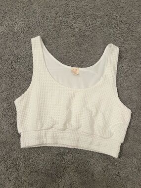 Surf Gypsy White Waffle Knit Crop Tank
